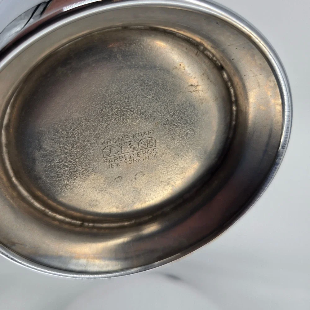 Farber Brothers Krome Kraft Cocktail Shaker Art Deco‎ Chrome Bakelite Handle 12